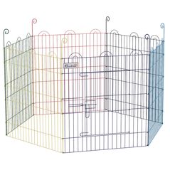 PawHut 6-Panel Metal Dog Gate με κούμπωμα, Ø120x60 cm, Πολύχρωμο -  Κτηνοτροφικά Είδη