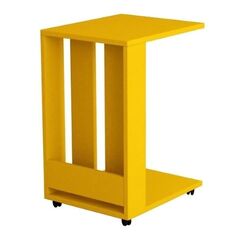 Βοηθητικό Ξύλινο Τροχήλατο Τραπεζάκι 37.5 x 45 x 60 cm Χρώματος Κίτρινο Shally Dogan 02815279 -  Τραπέζια