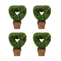Σετ Τεχνητά Φυτά σε Σχήμα Καρδιάς με Χάρτινες Γλάστρες 30 x 30 x 37 cm 4 τμχ Costway HZ10095GN-4 - Διακόσμηση