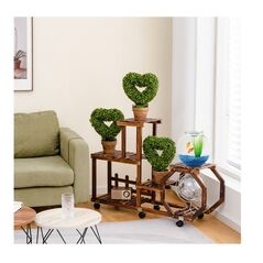 Σετ Τεχνητά Φυτά σε Σχήμα Καρδιάς με Χάρτινες Γλάστρες 30 x 30 x 37 cm 4 τμχ Costway HZ10095GN-4 - Διακόσμηση