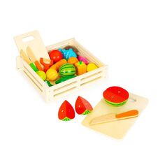 Σετ Ξύλινο Παιχνίδι Καφάσι με Φρούτα και Λαχανικά 17 τμχ Multistore HC590048 -  Παιδικά Παιχνίδια