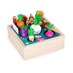 Ξύλινο Παιχνίδι Λαχανόκηπος Τελάρο με 7 Λαχανικά 17 x 17 x 6.2 cm Ecotoys ME513 -  Παιδικά Παιχνίδια
