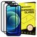 Wozinsky 2x Tempered Glass Full Glue Super Tough Screen Protector Full Coveraged with Frame Case Friendly for iPhone 12 Pro / iPhone 12 black - Cell phone tempered glass