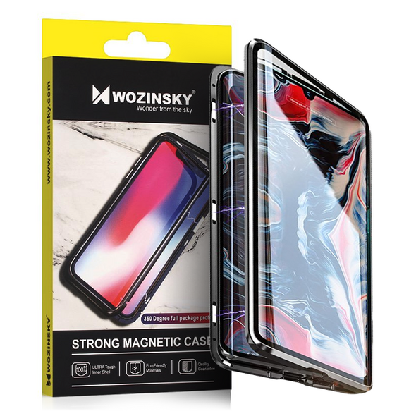 Wozinsky Full Μαγνητική Θήκη Full Body Front and Back Cover with built-in glass για iPhone 8 Plus / 7 Plus black-transparent -  Cell phone cases and covers