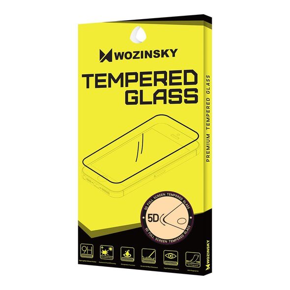 Wozinsky Tempered Glass 5D Full Glue Super Tough Screen Protector Full Coveraged with Frame for Huawei P30 black -Cell phone tempered glass