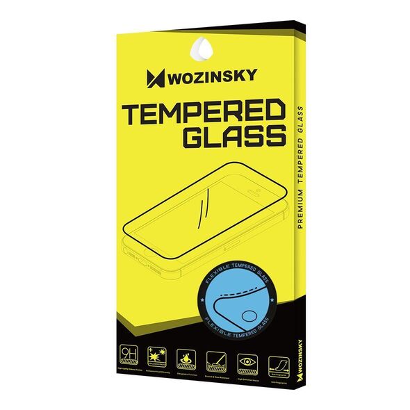 Wozinsky Full Cover Flexi Nano Glass Hybrid Screen Protector with frame for Samsung Galaxy A21S black -Cell phone tempered glass