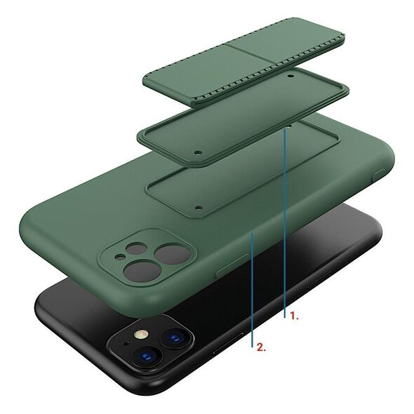 Wozinsky Kickstand Case flexible silicone cover with a stand iPhone 11 Pro Max dark green - Cell phone cases and covers