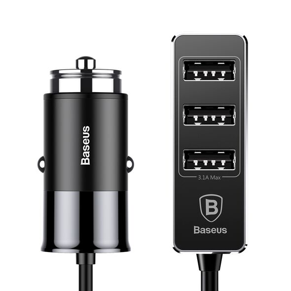 Baseus Enjoy Together Car Charger with Extension 4x USB 5.5A black (CCTON-01) - Cell phone USB charger