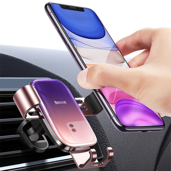 Baseus Glaze Gravity Car Mount pink (SUYL-LG04) - Cell phone holders