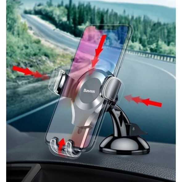 Baseus Osculum Gravity Car Mount Dashboard Windshield Phone Bracket Holder black (SUYL-XP01) - Cell phone holders