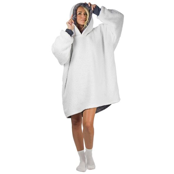 HomeVero Comfort Blanket Βελούδινη Oversized Μπλούζα – Κουβέρτα HV-CB-G Γκρι - AS SEEN ON TV