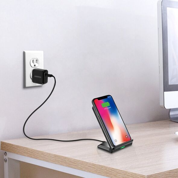 Choetech Qi wireless charger 10W phone stand + USB cable - micro USB black (T524-S) - Cell phone USB charger