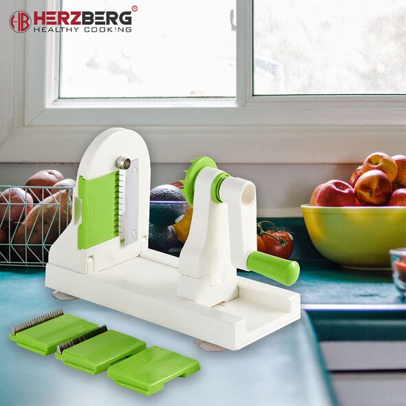 Herzberg Πολυκόφτης Λαχανικών με Ανοξείδωτες Λεπίδες για Σπαγγέτι λαχανικών και Potato Twisters HG-8030 -  ΠΟΛΥΚΟΦΤΕΣ