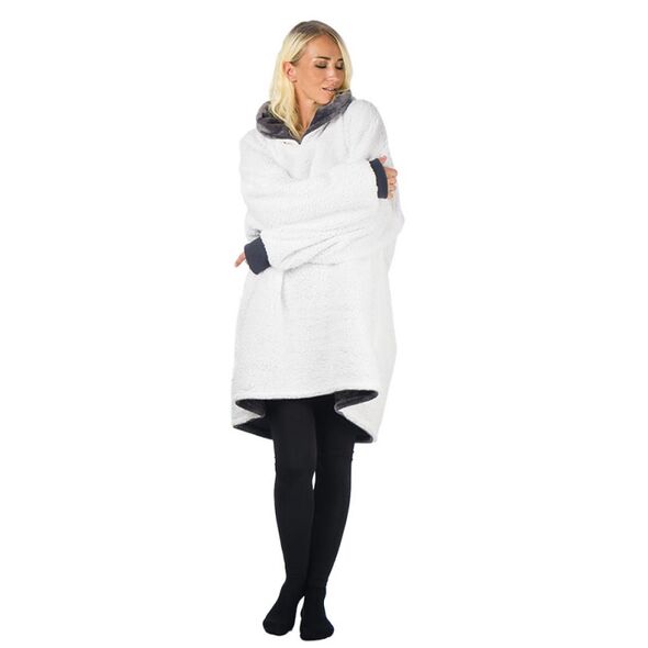 Comfy Blanket Βελούδινη Oversized Μπλούζα – Κουβέρτα 70x90εκ Γκρι -  AS SEEN ON TV