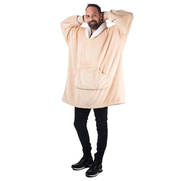 ComfY Blanket Βελούδινη Oversized Μπλούζα – Κουβέρτα DMHV-CB-B Μπέζ - AS SEEN ON TV