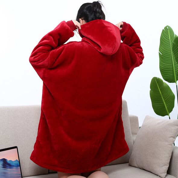 Comfy Blanket Βελούδινη Oversized Μπλούζα – Κουβέρτα 70x90εκ DMHV-CB-R Κόκκινο -  AS SEEN ON TV