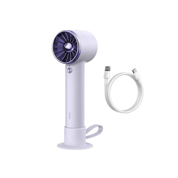 Portable hand fan Baseus Flyer Turbine + USB-C cable (purple) - ELECTRONICS