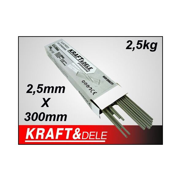 Ηλεκτρόδια Συγκόλλησης 2.5 x 300 mm 2.5 Kg Kraft&Dele KD-1153 -  Ηλεκτρόδια - Σύρμα