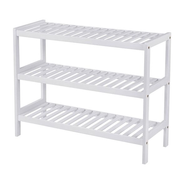 Ξύλινο Stand Αποθήκευσης Παπουτσιών με 3 Ράφια 70 x 26 x 55 cm Songmics LBS13W -  Παπουτσοθήκες