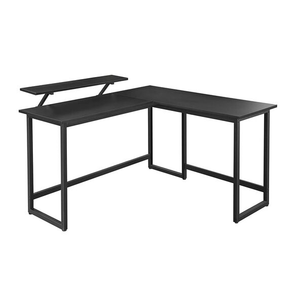 Γωνιακό Μεταλλικό Γραφείο 140 x 130 x 76 / 91.5 cm Χρώματος Μαύρο VASAGLE LWD56BK - Έπιπλα Γραφείου