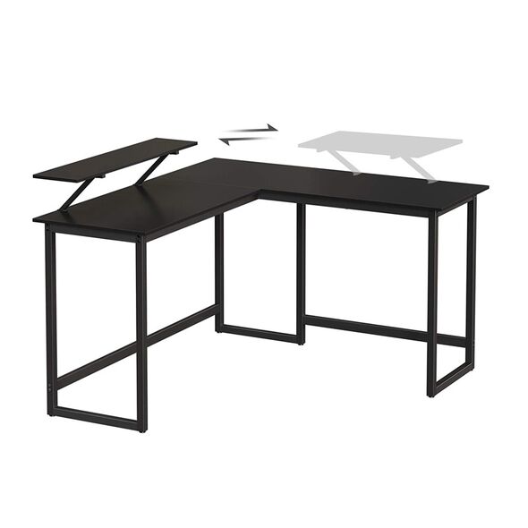 Γωνιακό Μεταλλικό Γραφείο 140 x 130 x 76 / 91.5 cm Χρώματος Μαύρο VASAGLE LWD56BK - Έπιπλα Γραφείου
