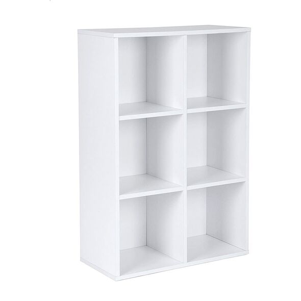 Ξύλινη Βιβλιοθήκη με 6 Ράφια 65.5 x 30 x 97.5 cm Χρώματος Λευκό VASAGLE LBC203D -  Έπιπλα Γραφείου