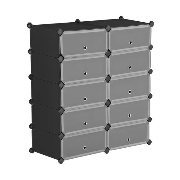 Stand Αποθήκευσης Παπουτσιών 48 x 36 x 173 cm Χρώματος Μαύρο Songmics LPC10HV1 -  Παπουτσοθήκες