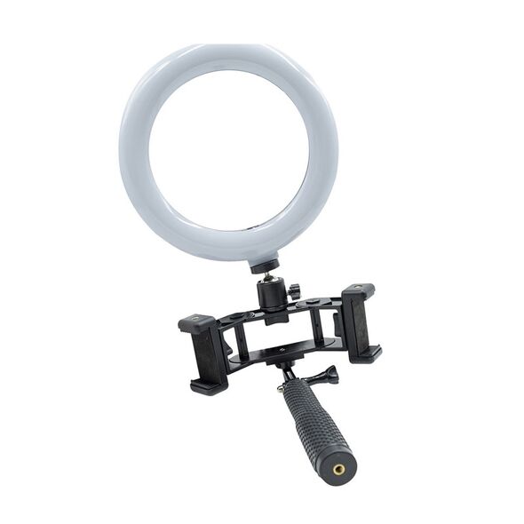 Φωτογραφικό Φωτιστικό LED Δαχτυλίδι Selfie 20 cm με 2 Βάσεις Κινητών και Τηλεχειριστήριο MWS18326 -  Κάμερες
