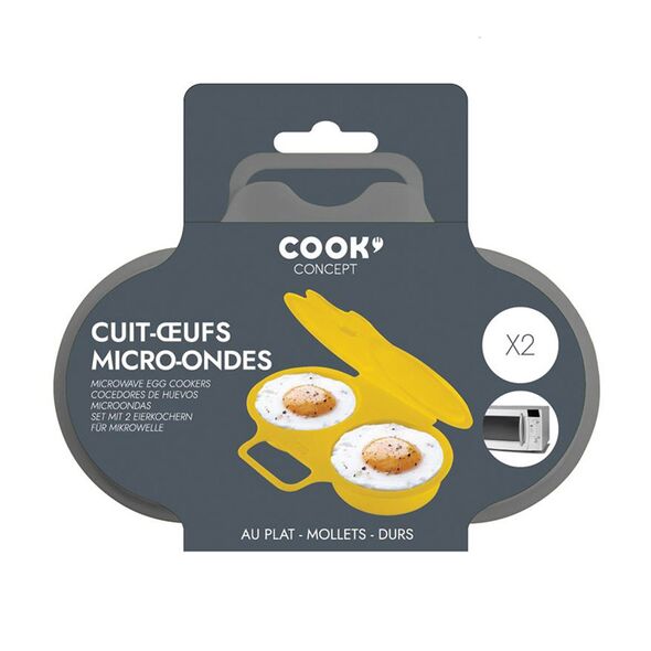 Διπλή Συσκευή Μαγειρέματος Αυγών για Φούρνο Μικροκυμάτων Χρώματος Γκρι Cook Concept KC2152 -  Εργαλεία Κουζίνας