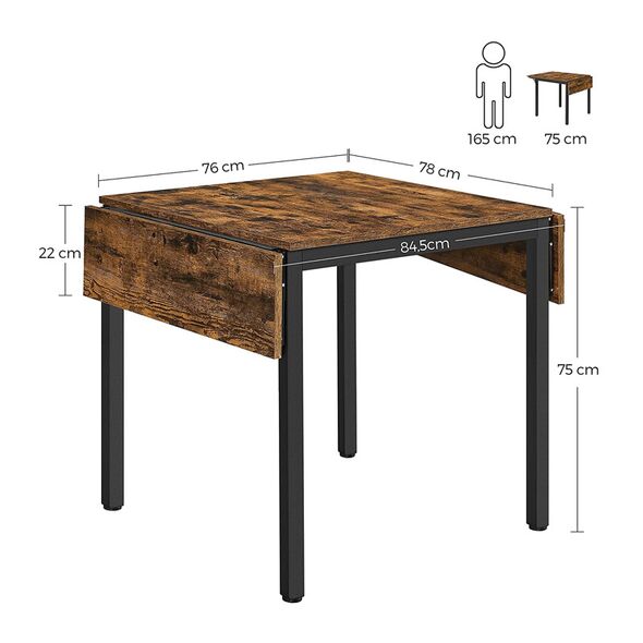 Μεταλλικό Επεκτεινόμενο Τραπέζι 120 x 78 x 76.2 cm VASAGLE KDT077B01 -  Τραπέζια