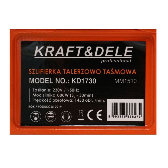 Ταινιολειαντήρας Βάσης με Τροχό Λείανσης 600 W Kraft&Dele KD-1730 -  Λειαντήρες
