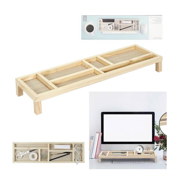 Ξύλινος Οργανωτής Γραφείου 52 x 15 x 6 cm Home Deco Factory HD2281 -  Έπιπλα Γραφείου