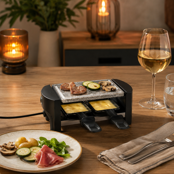 CECOTEC  Ηλεκτρική Συσκευή Ψησίματος Cheese&Grill 3200 Pocket AllStone για 2 Άτομα, 320W, Ανοξείδωτη, Αντικολλητική Πέτρινη Πλάκα, με 2 Τηγάνια και 1 Σπάτουλα  CEC-03273