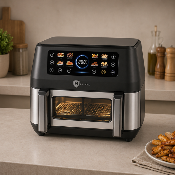 Φριτέζα Αέρος HomeVero HV-AF9CD 9L DualZone 2460W με 8 Προγράμματα, SYNC & Αφαιρούμενο Διαχωριστικό