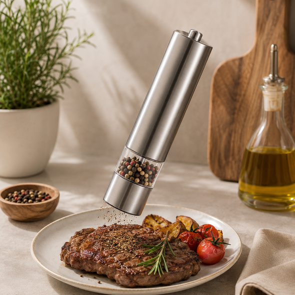 Ηλεκτρικός Μύλος Αλατιού & Πιπεριού Inox Diamandino®
