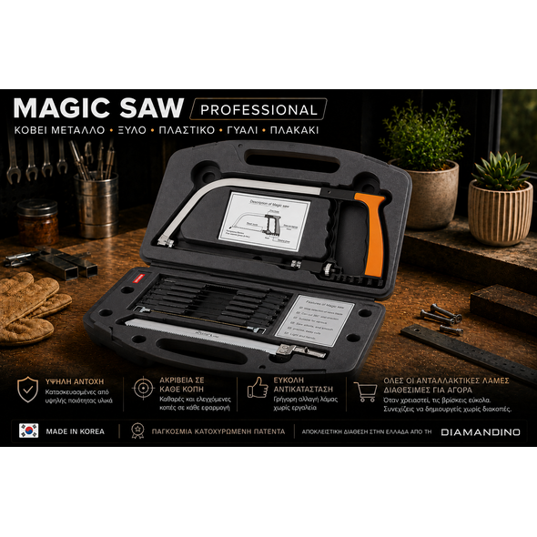 Μαγικό πριόνι Magic Saw® – Πολυεργαλείο Χειρός με 9 Λάμες & Βαλιτσάκι Μεταφοράς
