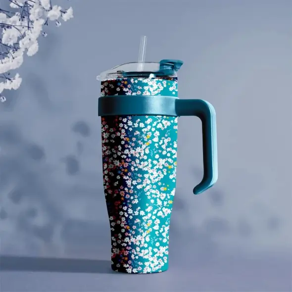Θερμός Μεταλλικός 560ml Line Take Away Fleur - Μπλε KA0439-Blue Cook Concept