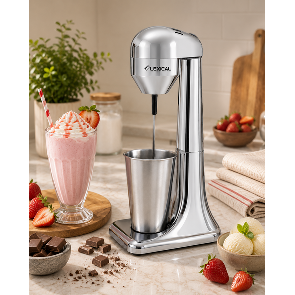 Milkshake Maker Lexical LMS-0450 100W με Ανοξείδωτο Ποτήρι 450ml