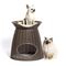 Διπλό Κρεβάτι-Σκαμπό Κατοικίδιων με 2 Μαξιλάρια 52 x 50 x 46/55 cm Χρώματος Καφέ Pasha Bama 19161A -  Κρεβάτια Σκύλων